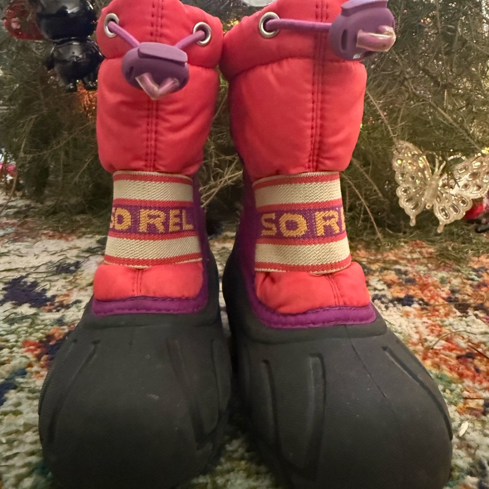 Sorel Black and Pink Snow Boots
